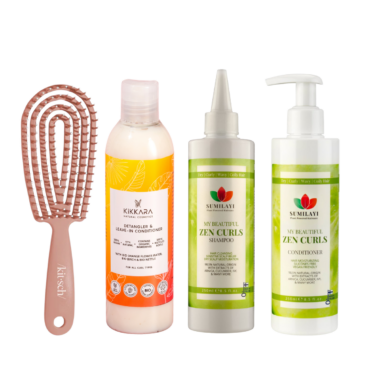 Lapsen luonnonkiharan hoitosetti