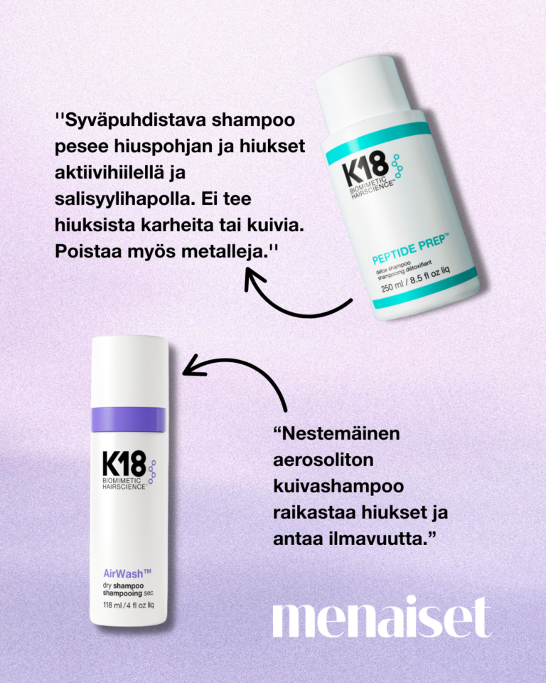 k18 syväpuhdistava shampoo ja kuivashampoo Kiharakoodilta