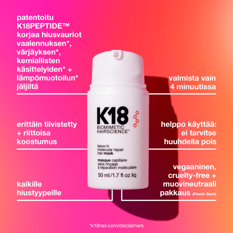k18 maski korjaa hiusvauriot.